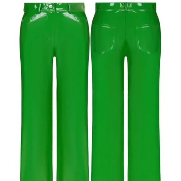 Nocturne Pants - Nocturne Green Vegan Vinyl Pants Size XS 4